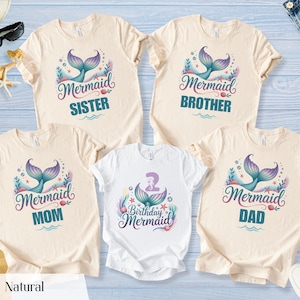 Mermaid Family Shirts, Mermaid Girl Birthday Party Mer Mom Dad Security Birthday Mermaid Sea Matching Custom Personalized Tee, Mermaid Squad