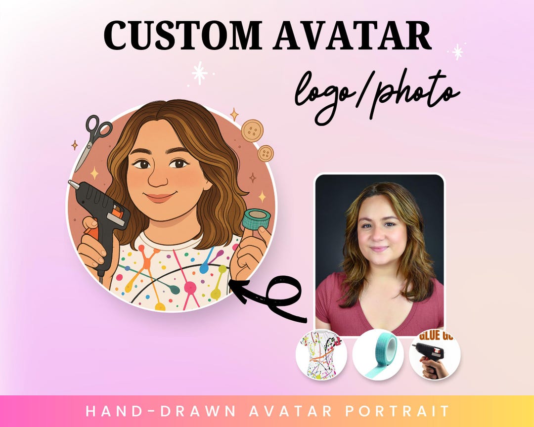 Custom Avatar Logo From Your Photo, Personalized Illustrated Portrait ...