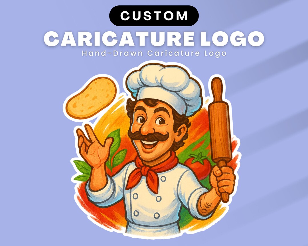 Unique Cartoon Branding Logo, Hand Crafted Caricature Portrait Design ...