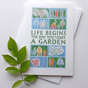 amore giardino, biglietto di auguri, biglietto di preventivo, biglietto da giardino, biglietto fatto a mano, cartolina, biglietto di calligrafia, biglietto di lettering, giardinaggioillustrazione
