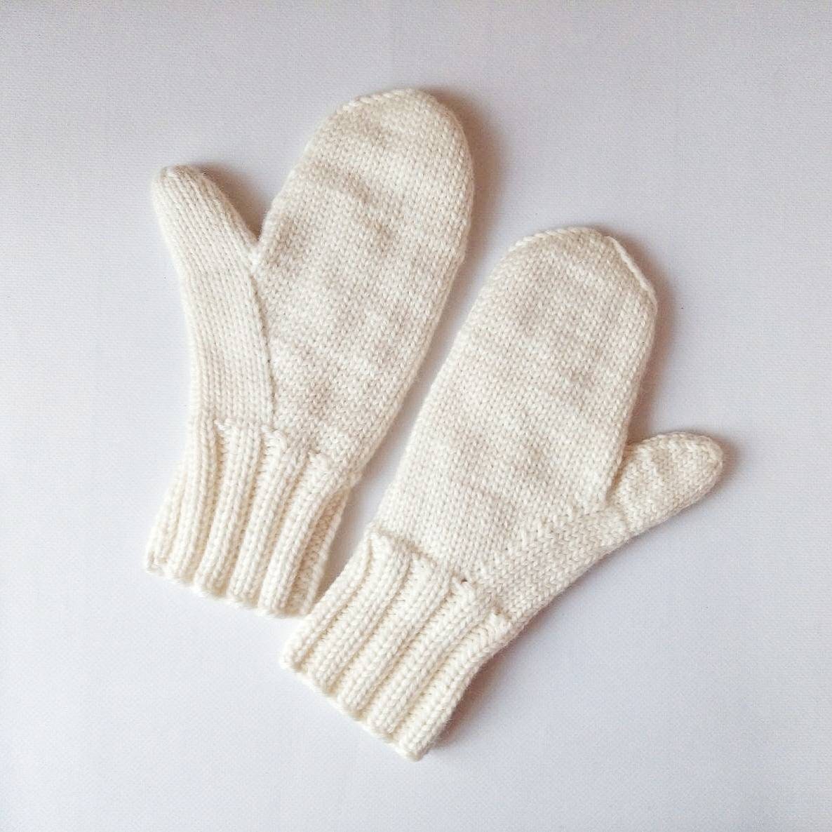 Warm knitted merino wool mittens for women Christmas gift for | Etsy