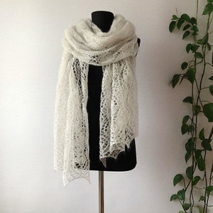 Versatile Gray-Beige Mohair Shawl, Lace Wedding Wrap, Ideal for Any Occasion