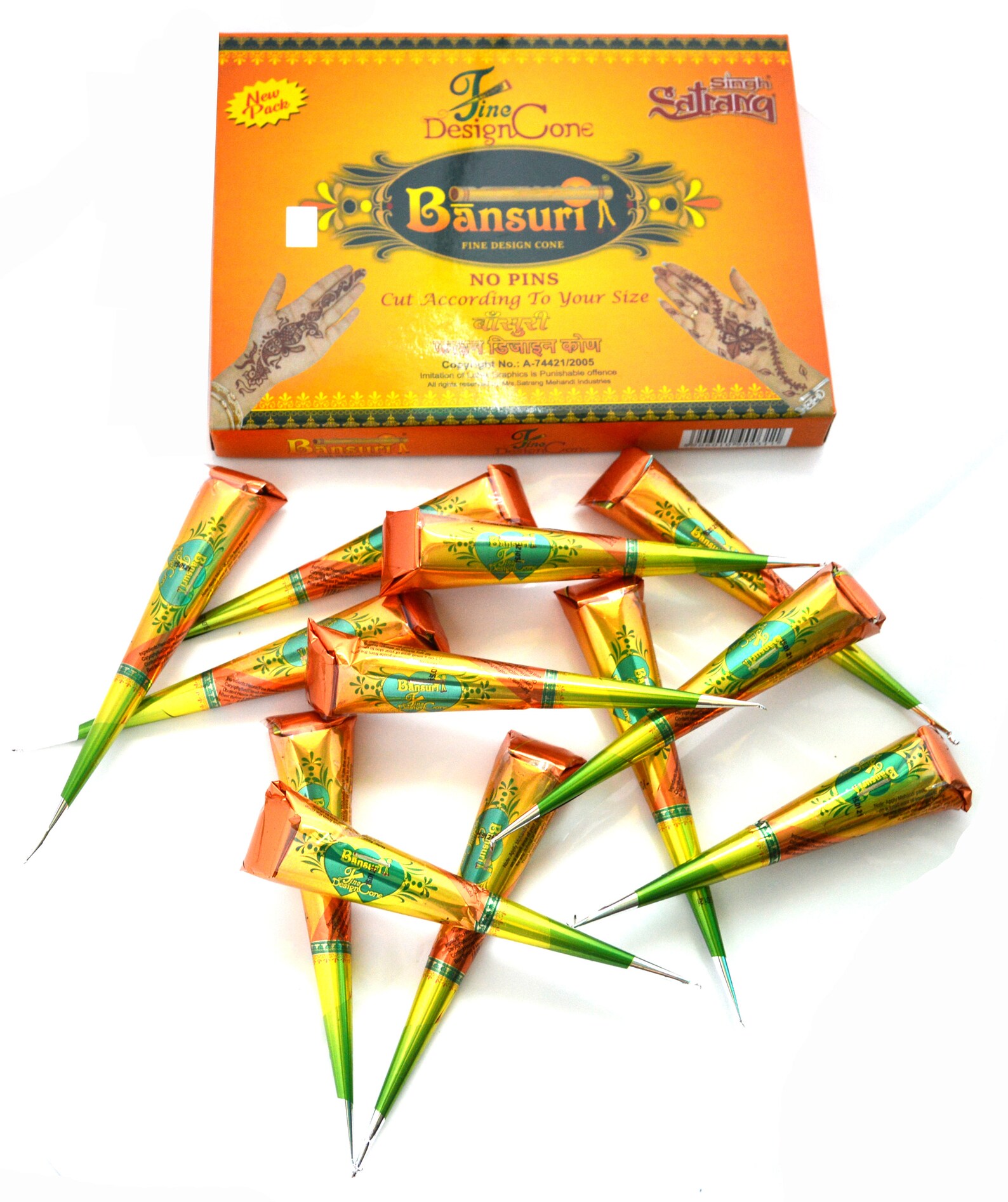 Bansuri Natural Henna Mehandi Cones Without Pin for Face Etsy