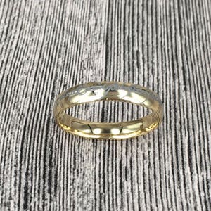 5mm Handmade Elvish Ring Two Tone Silver and Black Anniversary Band Dome Shape Polished Titanium Ring Anniversary ring