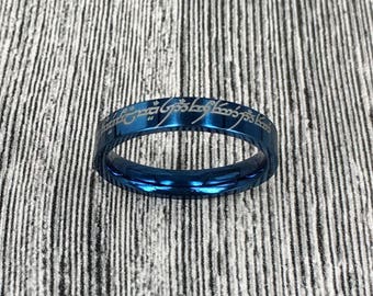 5mm Handmade Elvish Ring Two Tone Silver and Black Anniversary Band Dome Shape Polished Titanium Ring Anniversary ring