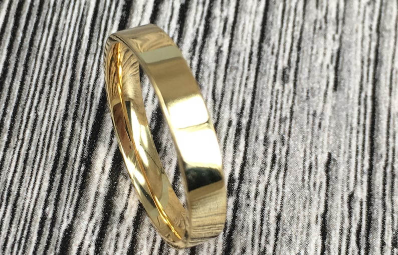Plain Ring Her Ring Simple Designed Wedding Ring Promise Ring Anniversary Ring Ring For Her Polished Flat Shape Gold Ring