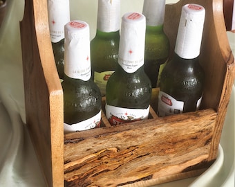 Bottle Carrier 6 pack in Marri with bottle opener.