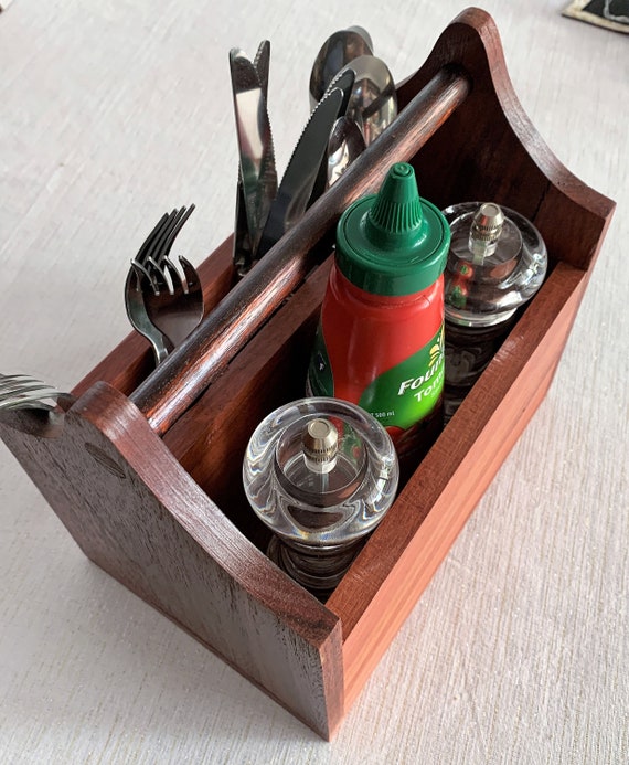 Cutlery Caddy Jarrah Timber