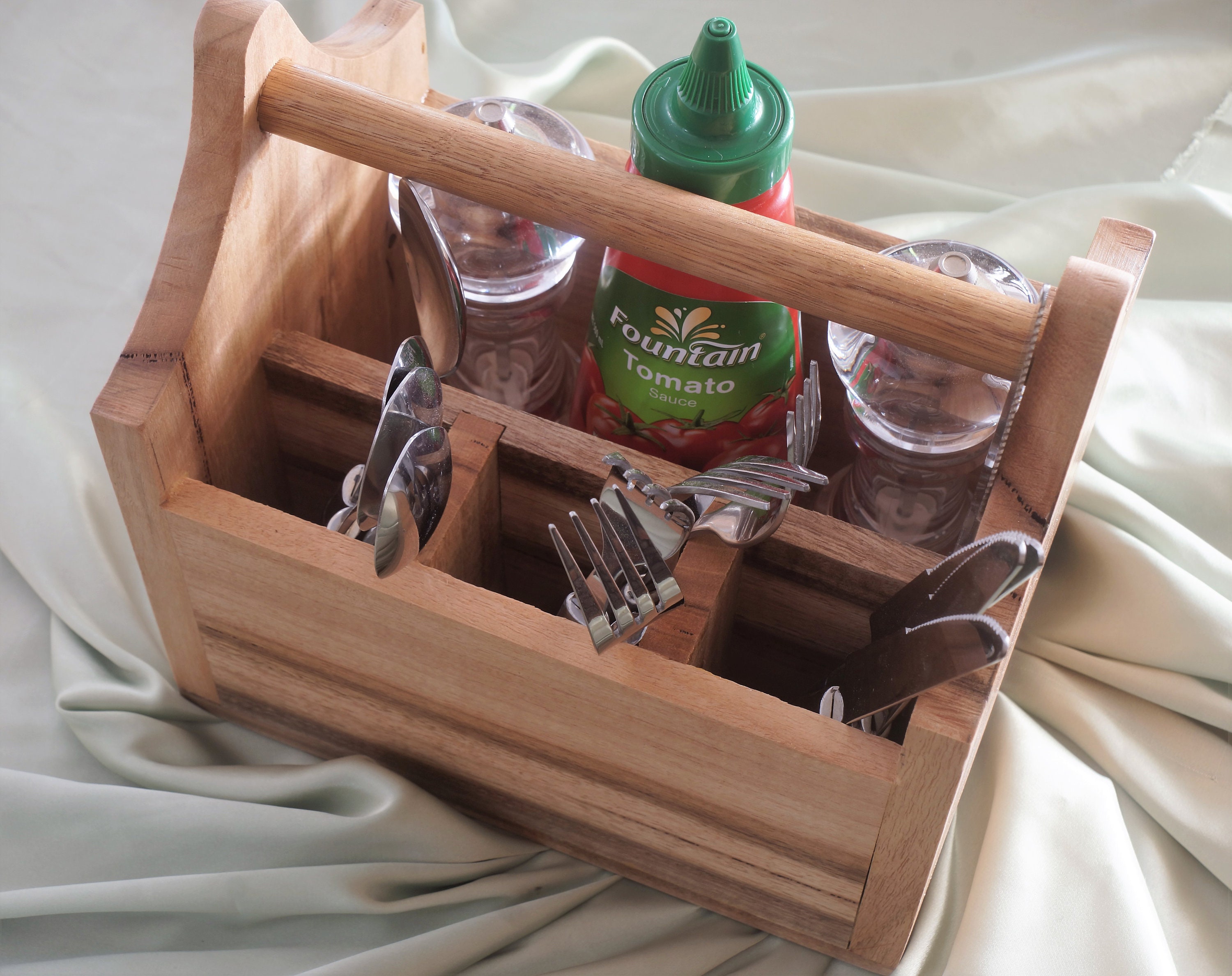 Cutlery Caddy Marri Timber (M2)