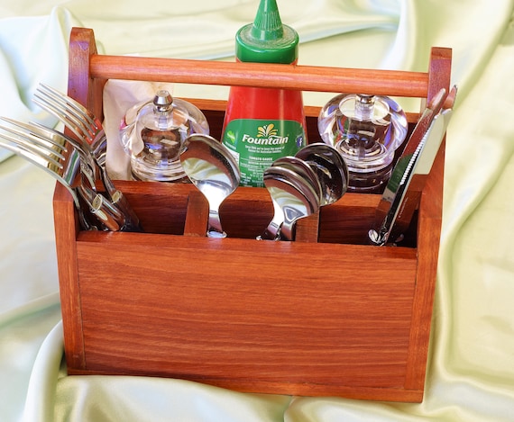 Cutlery Caddy Jarrah Timber