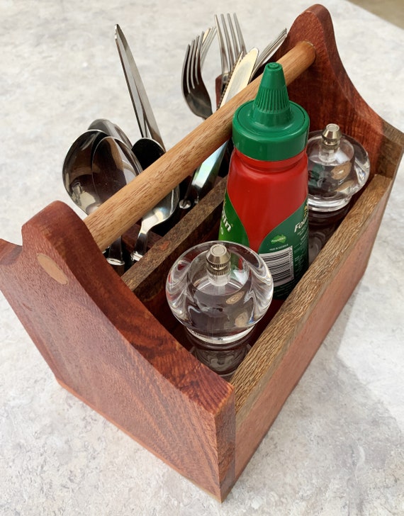 Cutlery Caddy in Woody Pear Timber