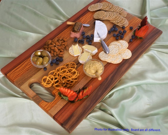 Mixed Timbers Serving Tray (31) Solid timber.