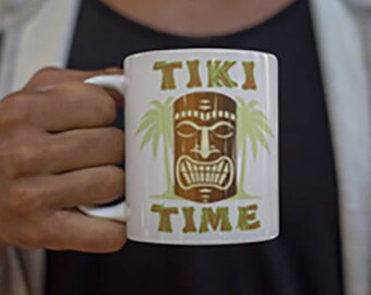 TIKI CUP、マグカップ、エナメルグリーン、ハワイ、Hang Looseアンカー 