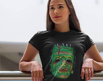 Frankenstein Halloween Mask Unisex T-Shirt