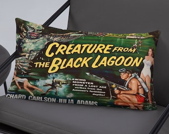 Creature from the Black Lagoon Throw Pillow, Horror Decor, Horror Film, Horror Gift, Horror Movie, Retro Gift, Housewarming Gift