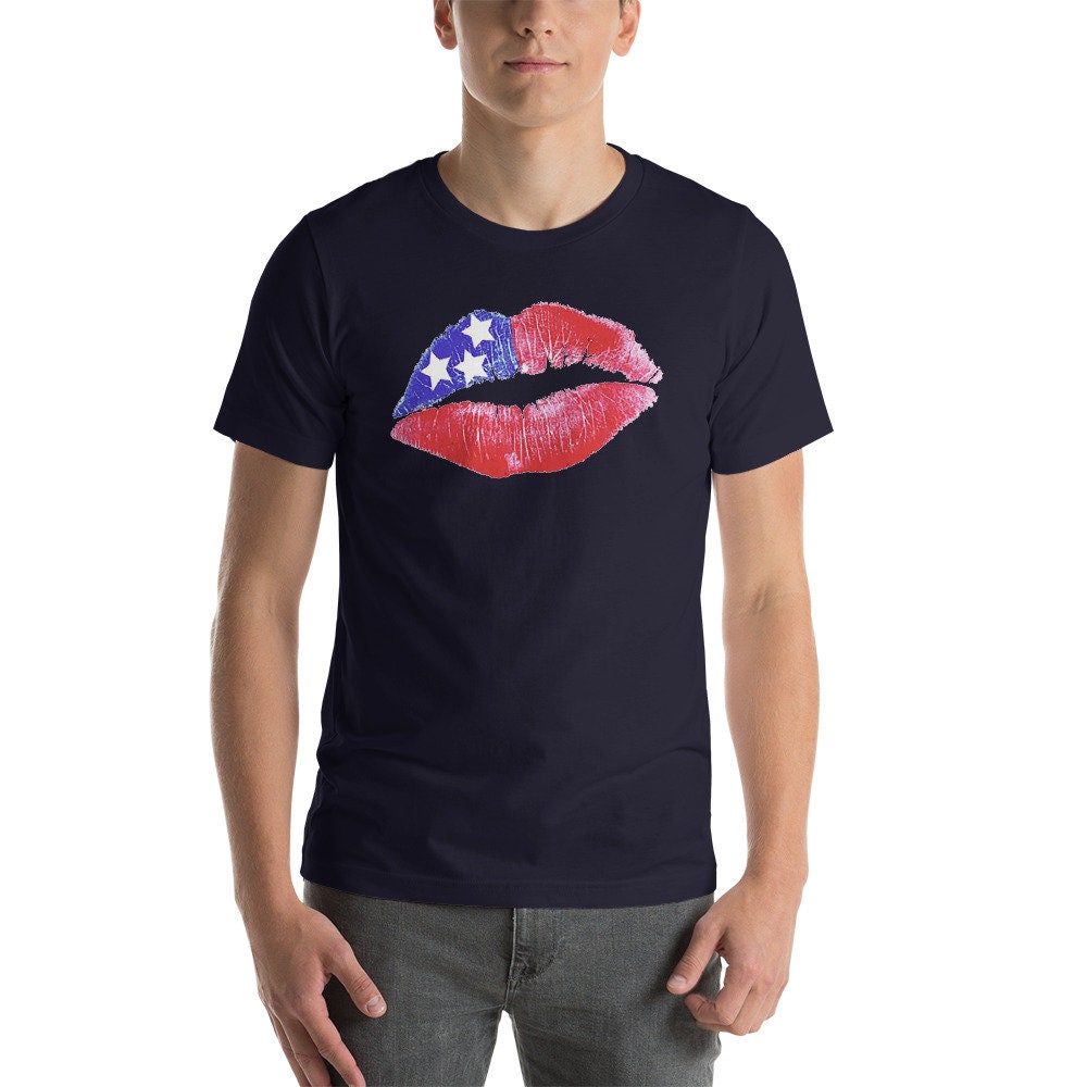 American Flag Lips 4th of July 4th of July T-shirt Merica - Etsy