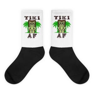 Stocking Stuffer, Retro Clothing, Funny Socks, Hawaiian tiki, Retro Tiki, Luau Party, Gift for her, Gift for Him, Christmas Gift, Gift socks