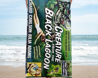 Creature From The Black Lagoon Beach Towel Cover Up Gift * Printed Towel Bath Towel Beach Blanket Pool Towel *