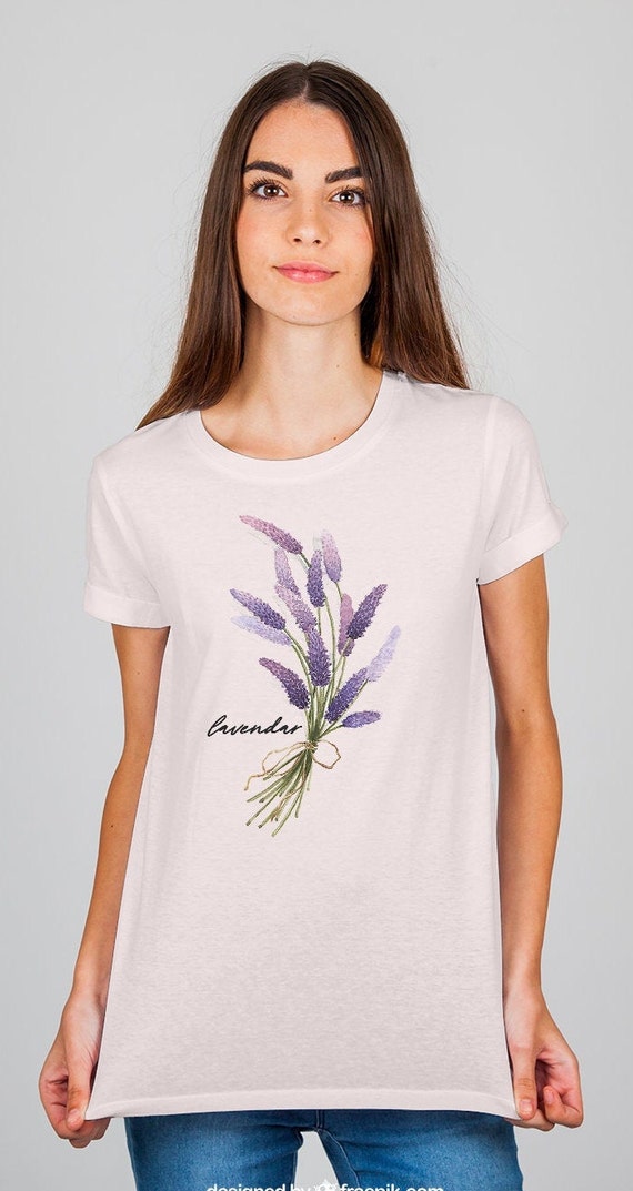 Floral Shirt, Botanical Lavender T-shirt, Wildflower T-shirt, Brandy  Melville Inspired Graphic Tee, Aesthetic Clothing 