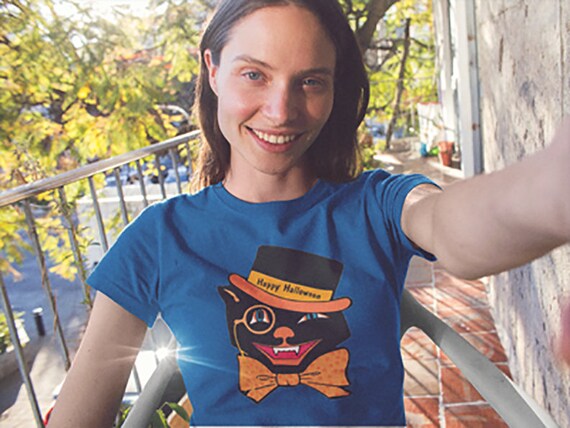 T-shirt Black Cat T-shirt Halloween Cat 