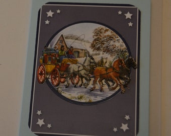 Carte de Noel avec chariot