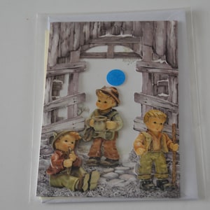 Carte Noel Maison avec 3 bergers