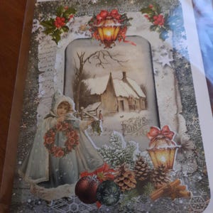 Carte  Noel Vintage Dame Noel