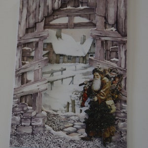 Carte Noel Maison avec Père Noel