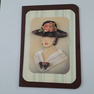 Carte Buste de Femme au Chapeau