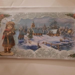 Carte Noel Maison et Enfant sous la neige