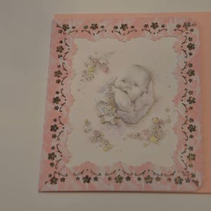 Carte Naissance Bébé  Fille Nounours