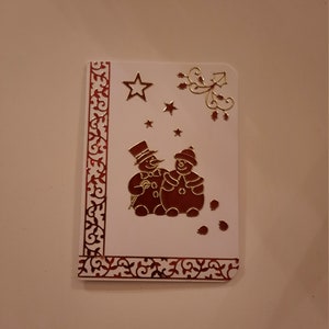 Carte Noel avec 2 Pères Noel qui discutent