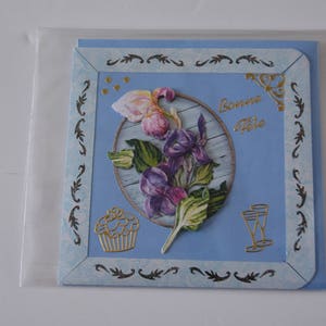 Carte Fleurs Lys  en 3 Dimensions Bonne Fete