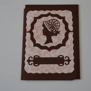 Carte Silhouette tête de Femme avec son chapeau