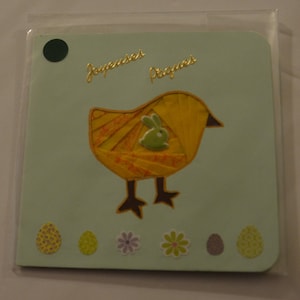 Carte Poussin  de Paques irish folding