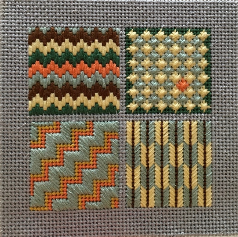 Small Needlepoint Sampler Kit / Grey 3 | Etsy