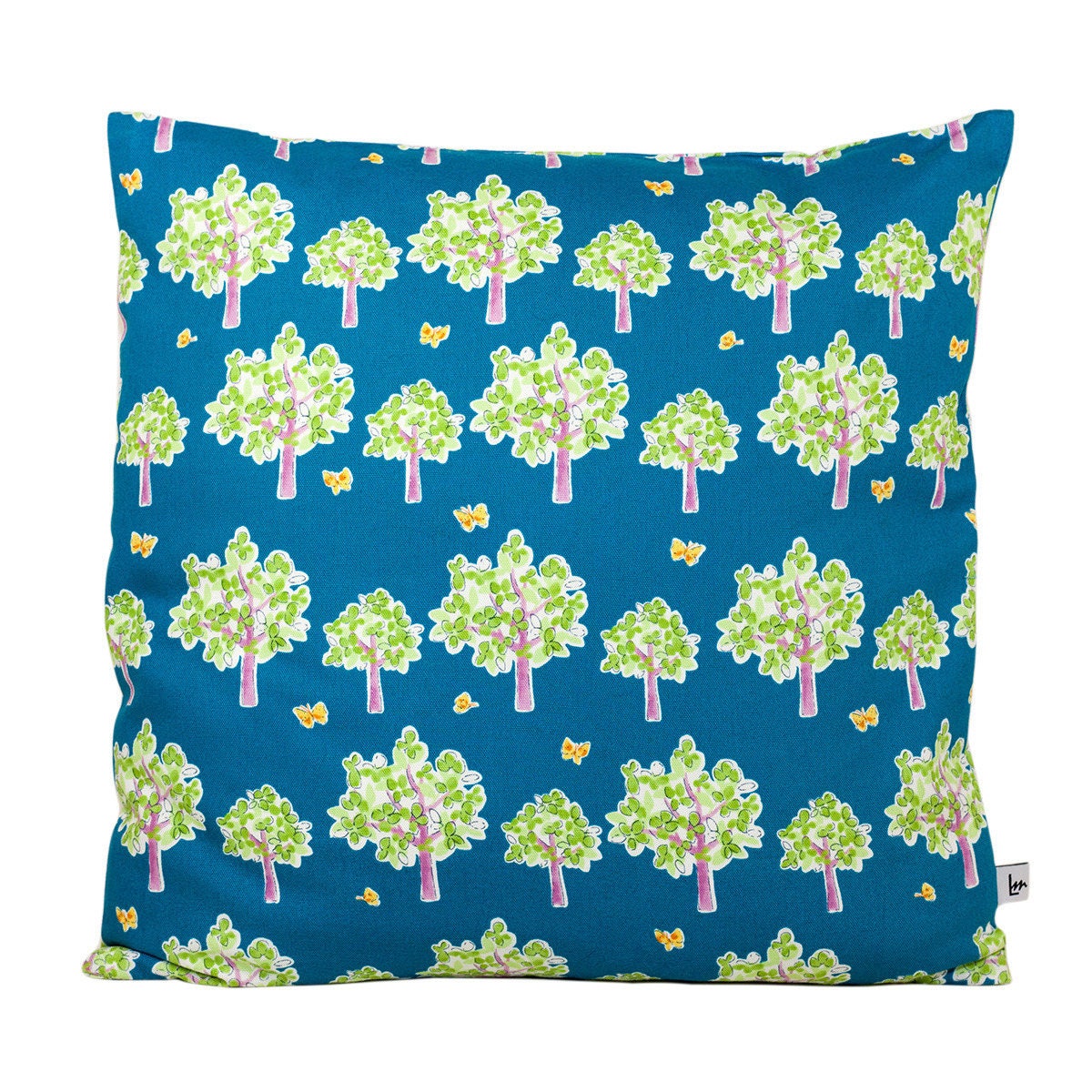 Coussin Vintage, Motif Arbre, Coussin Bleu, Superbe Tissus Japonais, 40 X cm