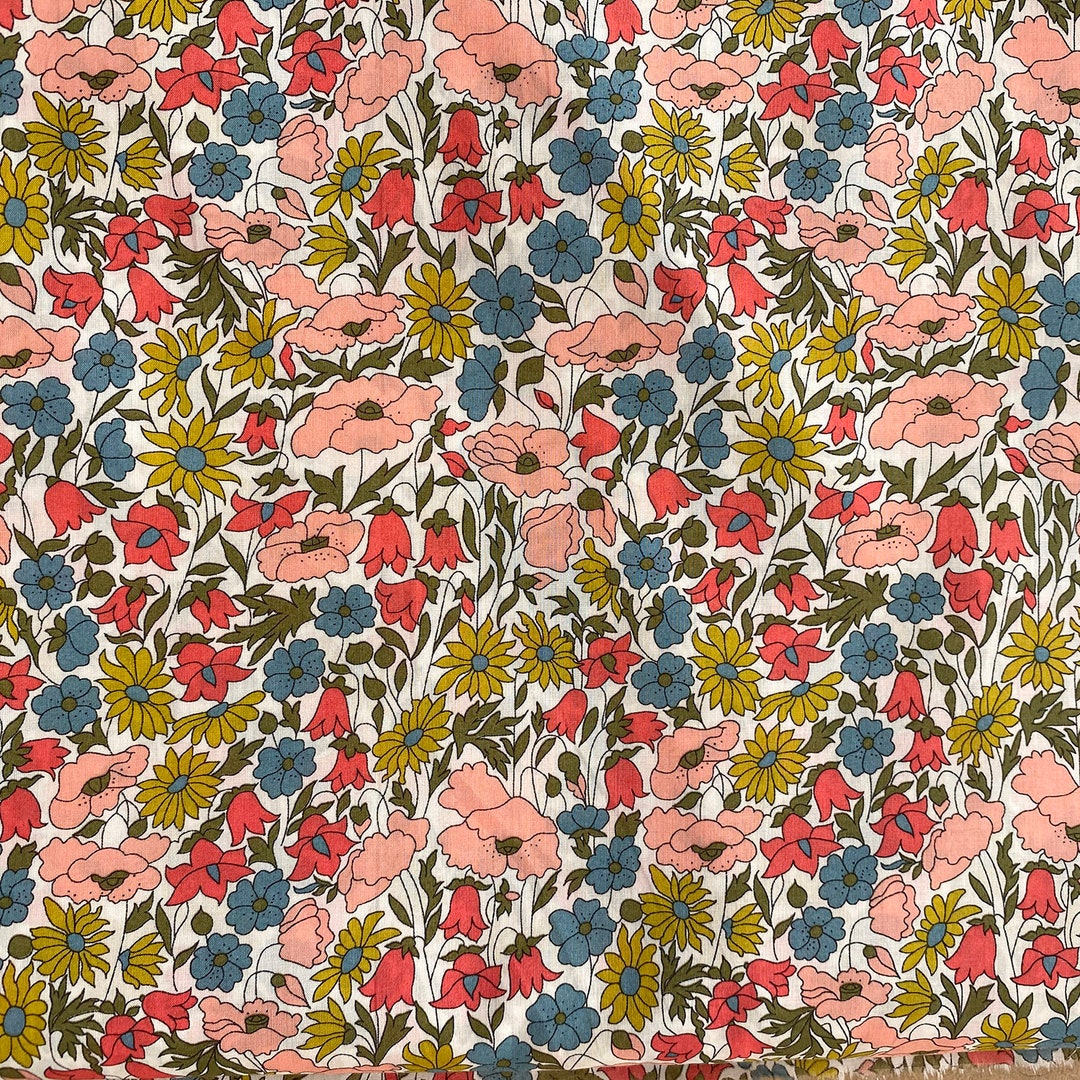 Tana Lawn Fabric, Liberty Poppy and Daisy, 4095 Came, Liberty 4095 Came ...