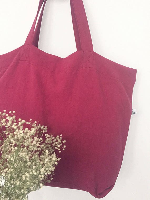 Cabas lin lavé, cabas rose, cadeau Noel femme, cabas lin, cadeau pour elle, grand cabas, sac boho, sac shopping, sac cabas, stone washed