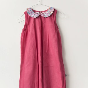 Seersucker-Kleid für Mädchen Rosa, letzte Stück 8 Größe! Mädchen in Himbeer Baumwollkleid Krepp und Mohn und Gänseblümchen last Liberty! 8 Jahre