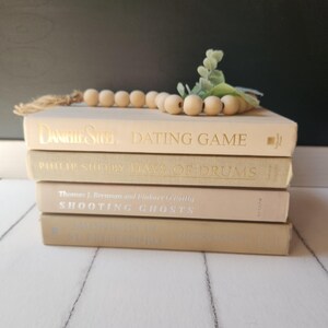 Neutral Earth Tone Book Stack: Vintage Modern Decor, Real Hardbacks- Set of 4