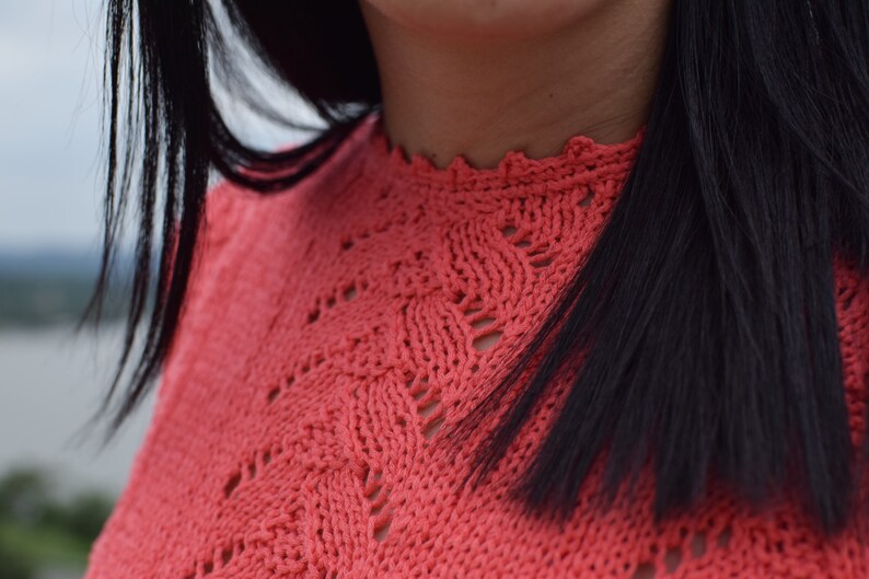 light red summer blousecrochet women topknitted red blousesleeveless topred topsummer toplace blouse
