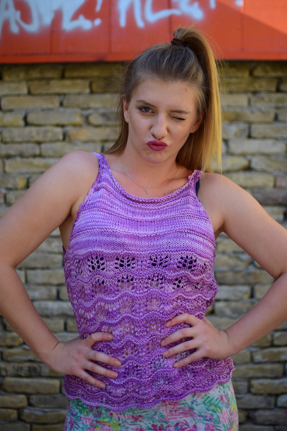 Pink Knitted Women Summer Sleeveless Blouse/beach Top/handmade - Etsy