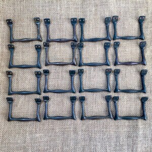Vintage Brass Drawer Pulls, 8 matching Pairs (16 pulls) from plan or map chest of drawers circa 1890s