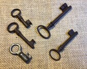 5 French Antique Keys, early 1900s.