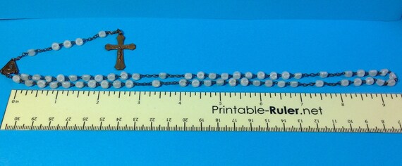 vintage rosary or chapelet white glass bead rosary with gilt etsy ireland