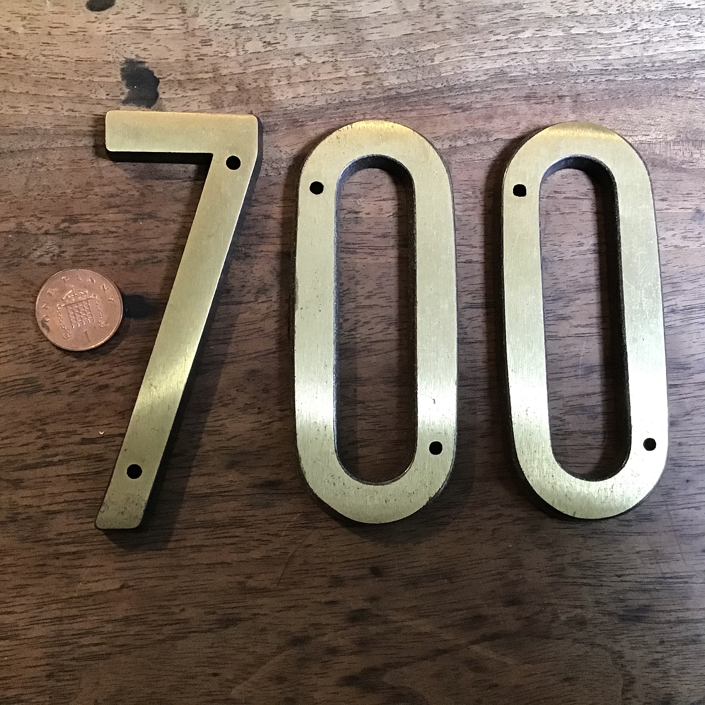 3 Vintage Brass House Numbers 007 7OO Retro Home Decor From Etsy