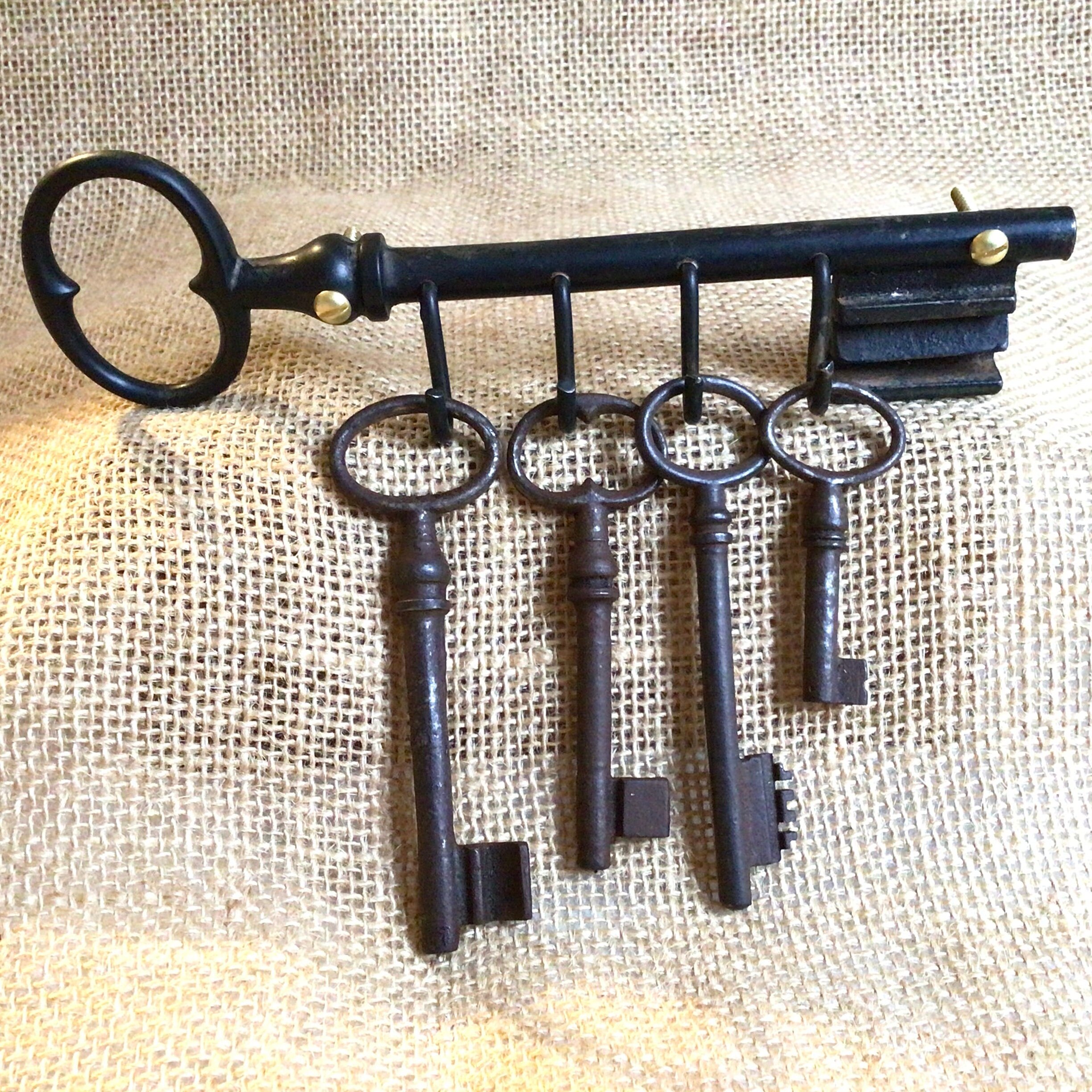 Vintage Key Hooks wrought iron Key Organiser with Four Etsy