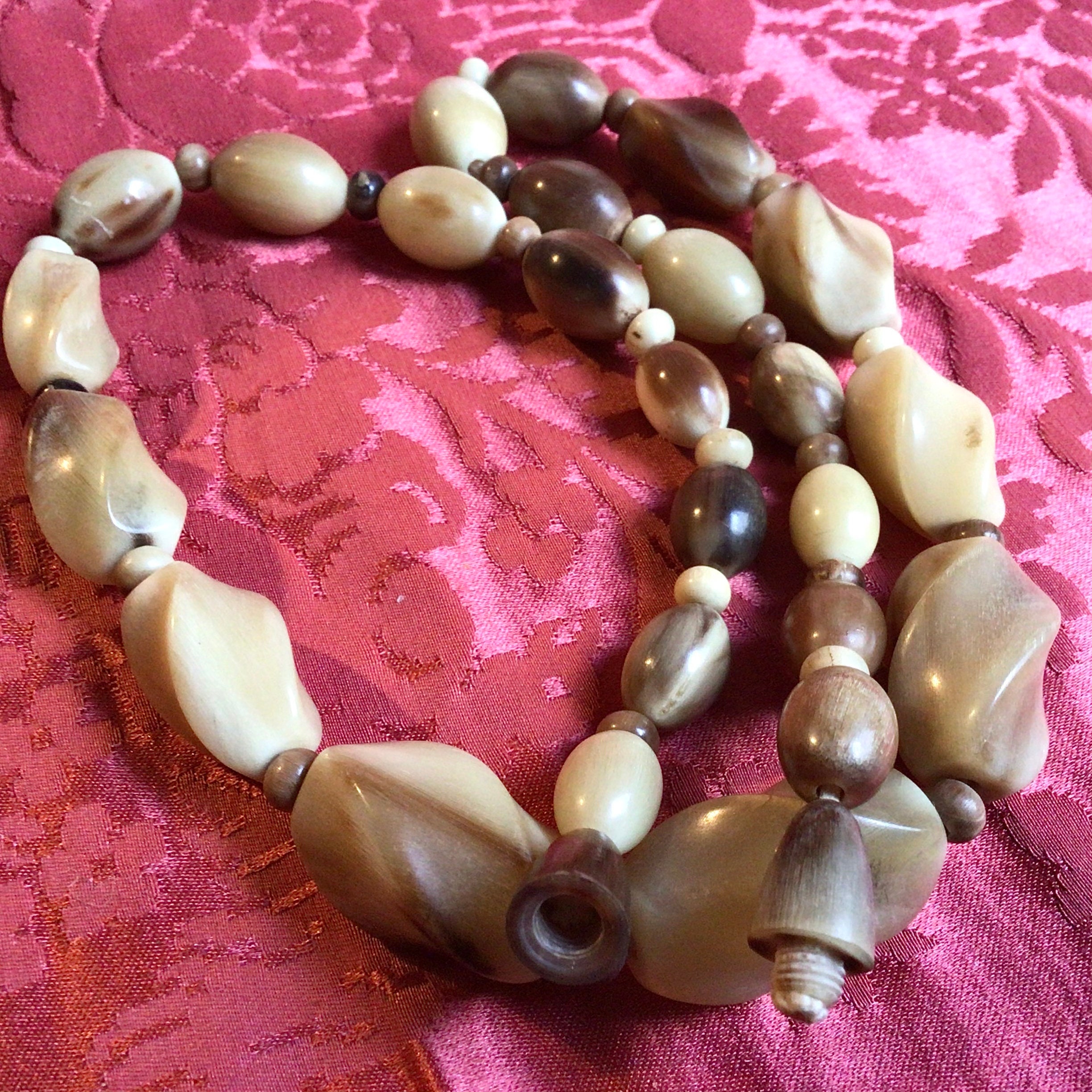 Vintage Cow Horn Necklace Variegated Twisted and Barrel Etsy Ireland