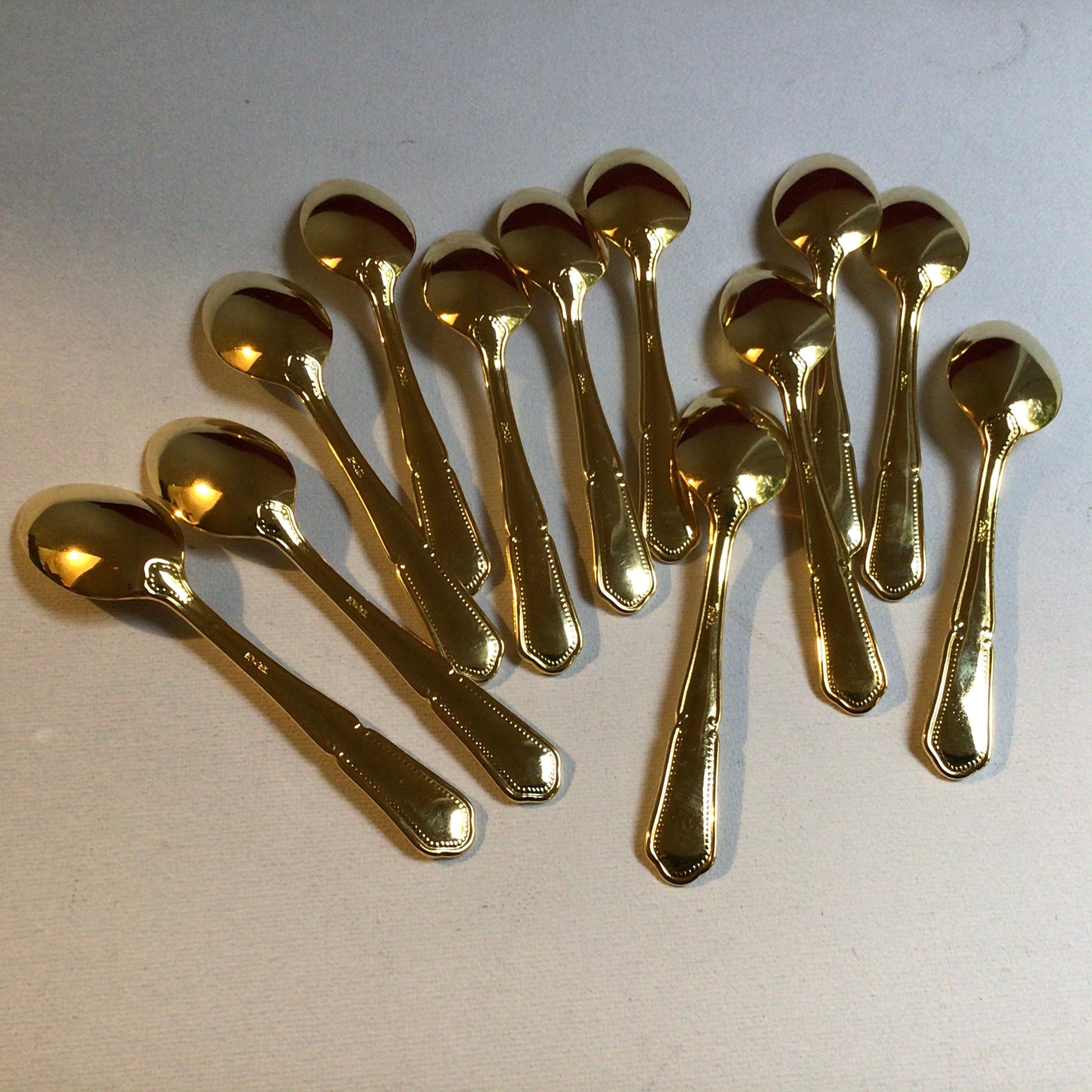 Twelve Gold Plated Vintage Spoons France circa 1960s. Etsy
